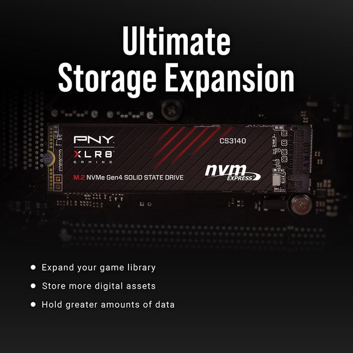 PNY XLR8 CS3140 4TB M.2 NVMe Gen4 x4 interne Solid State Drive (SSD) - M280CS3140-4TB-RB SSD 4TB, SS