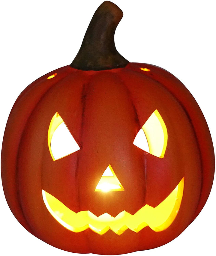khevga Halloween Deko Kürbis Herbstdeko Windlicht Deko-Kürbis LED Timer Beleuchtet (Mit LED Timer),