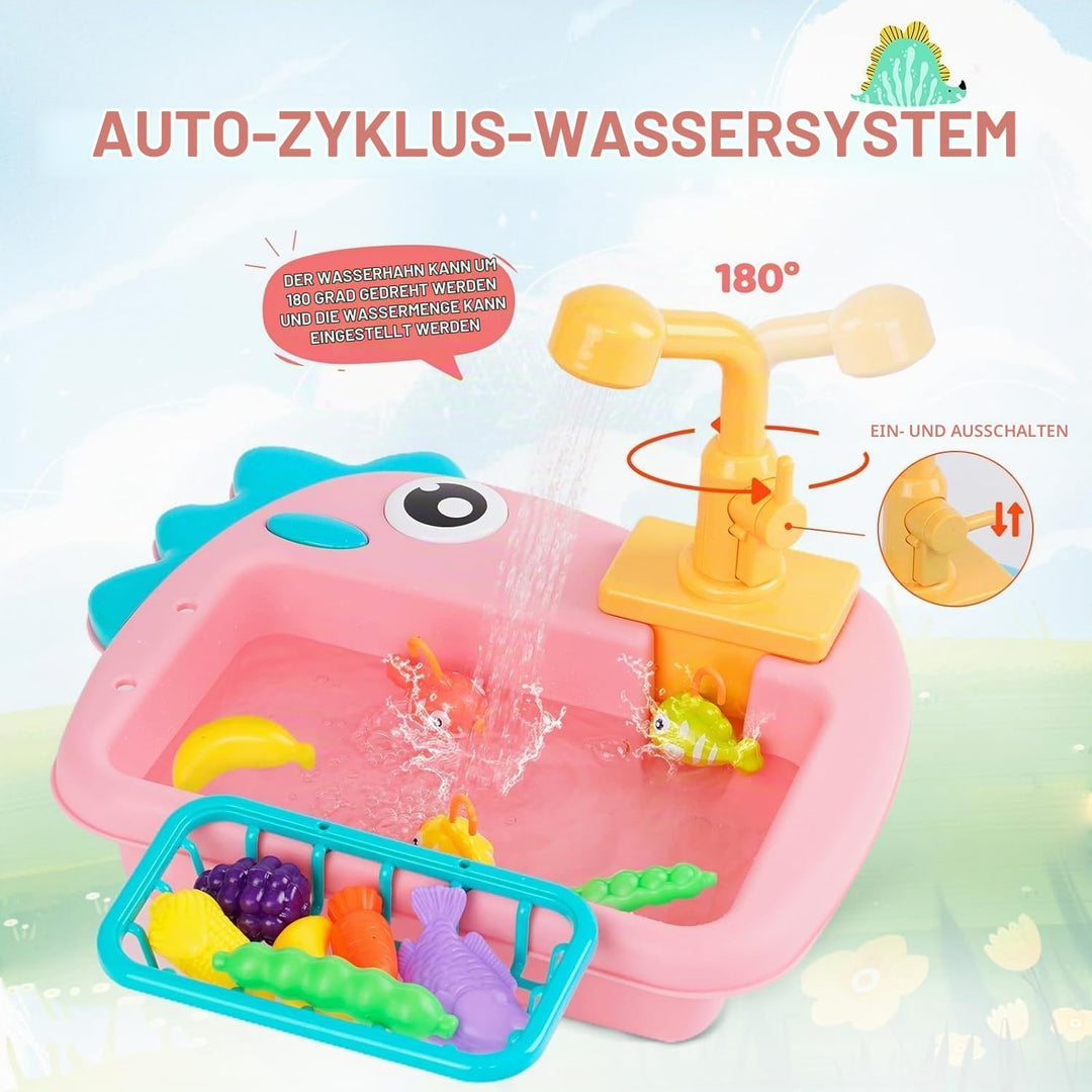 Küchenspüle Spielzeug Set, Waschbecken Kinder, Kinderspielzeug Rollenspiel für Kinder