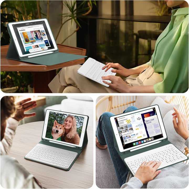 Tastatur Hülle für iPad 9. Generation / 8. Generation / 7.Generation 10,2 Zoll, Magnetisch Abnehmbar