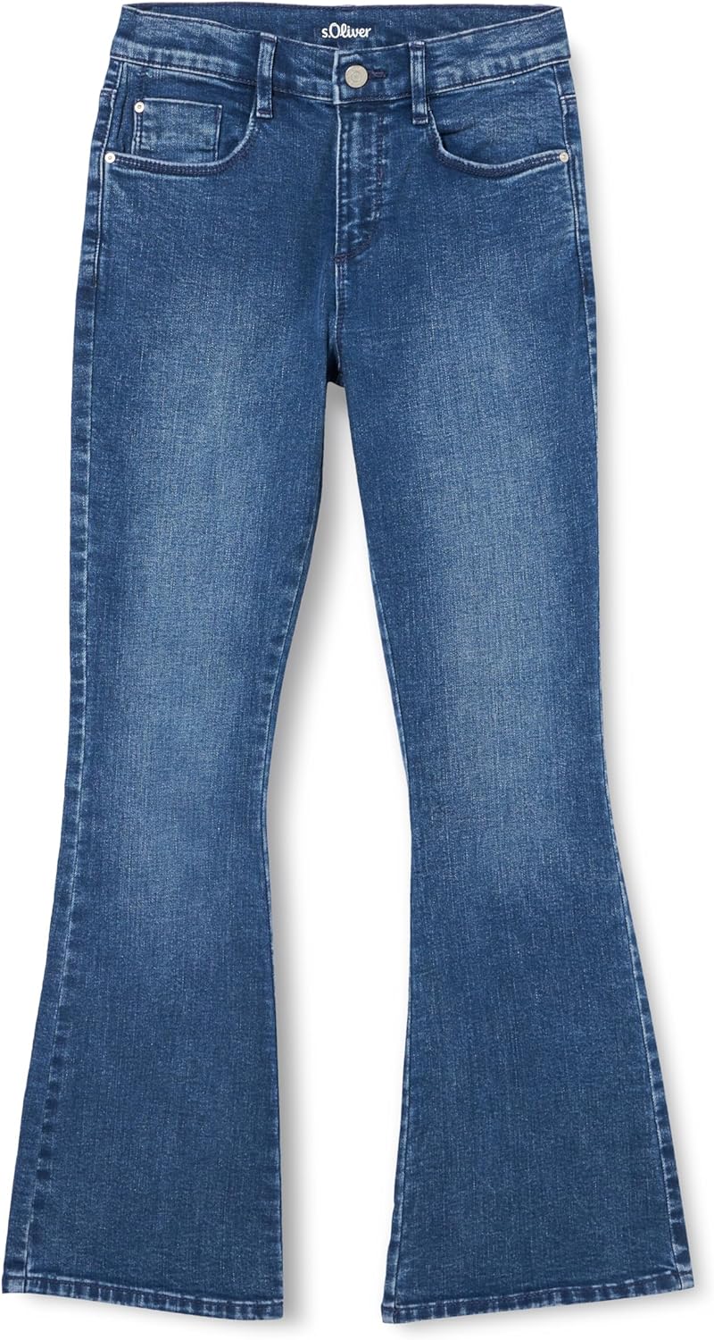 s.Oliver Junior Mädchen Jeans Hose, Flared Leg Blue 140/BIG