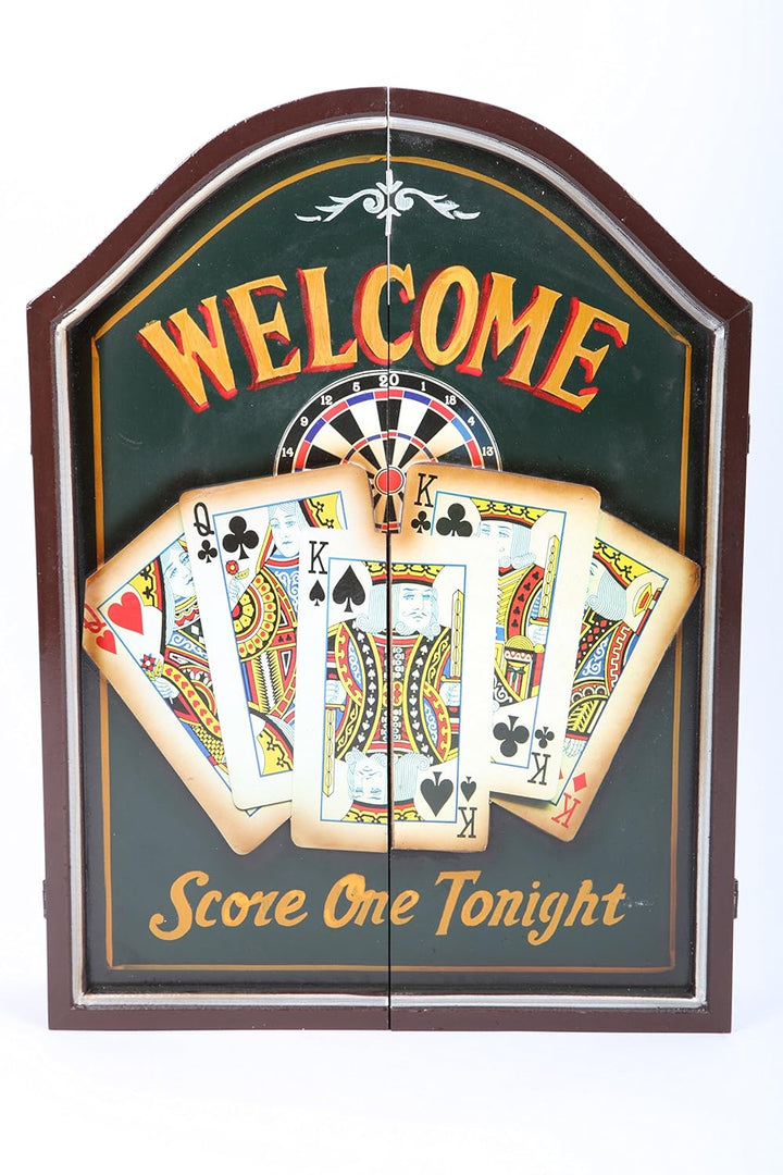 point home Dartschrank Welcome, Dartscheibe im Retrolook, 58cm