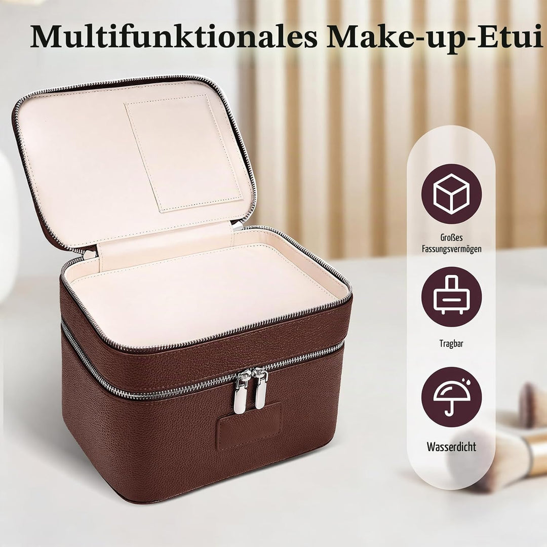 Kosmetiktasche,Kulturtasche Damen,Make up Tasche Mit Grossem Fassungsvermögen und Zwei Ebenen,Reise-