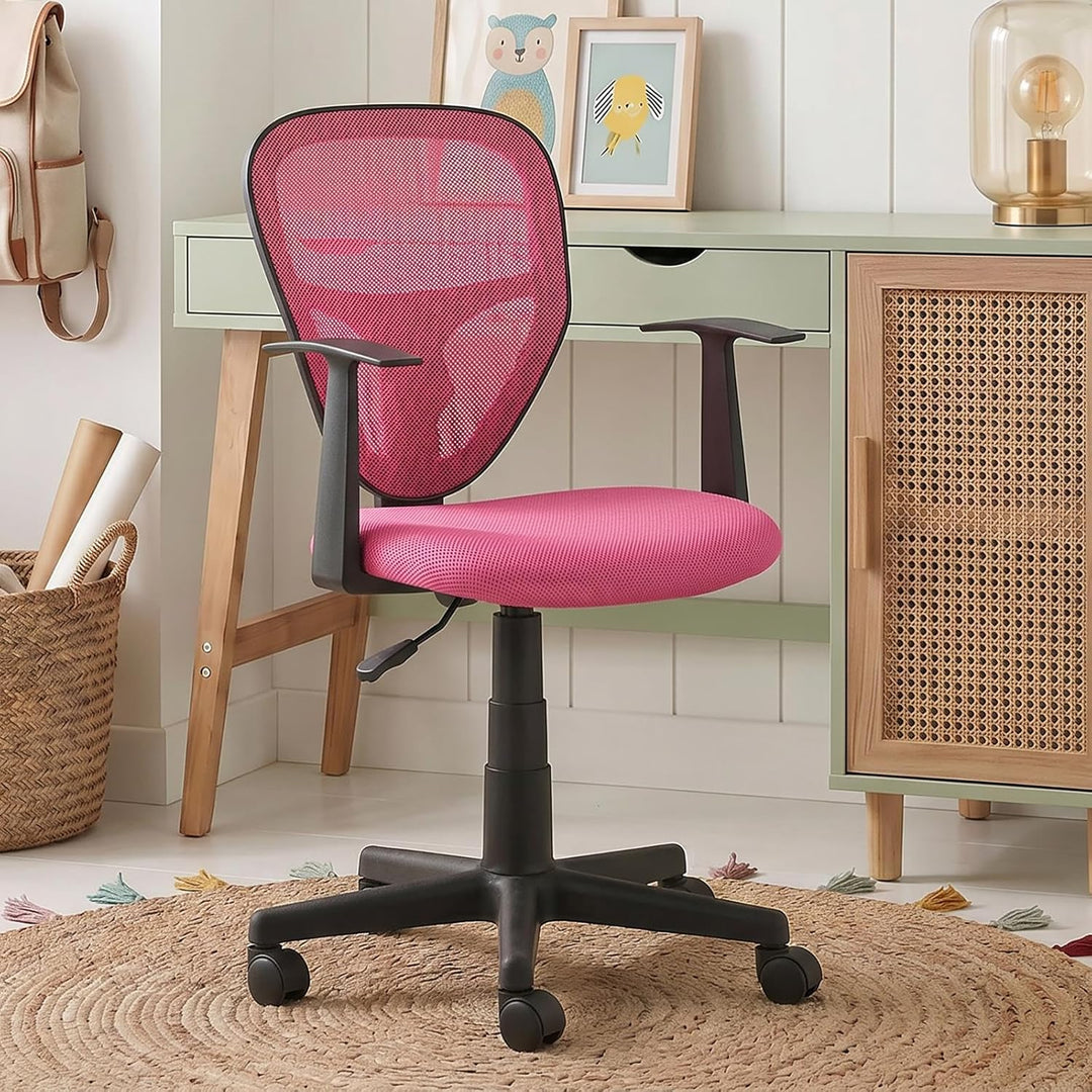CARO-Möbel Schreibtischstuhl Kinderdrehstuhl Bürostuhl Drehstuhl Studio in pink rosa mit Armlehnen,