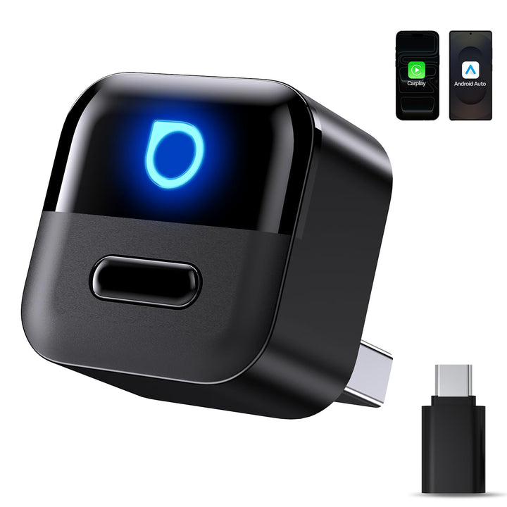 OTTOCAST Mini Pico 2026 CarPlay & Android Auto Wireless Adapter, Smart Button, 5–8s Auto Connect, Pl