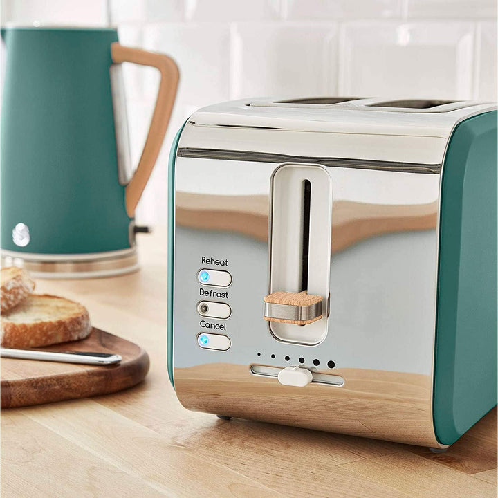 Swan Nordic Breitschlitz-Toaster für 2 Scheiben, 3 Funktionen, 6 Bräunungsstufen, modernes Design, E