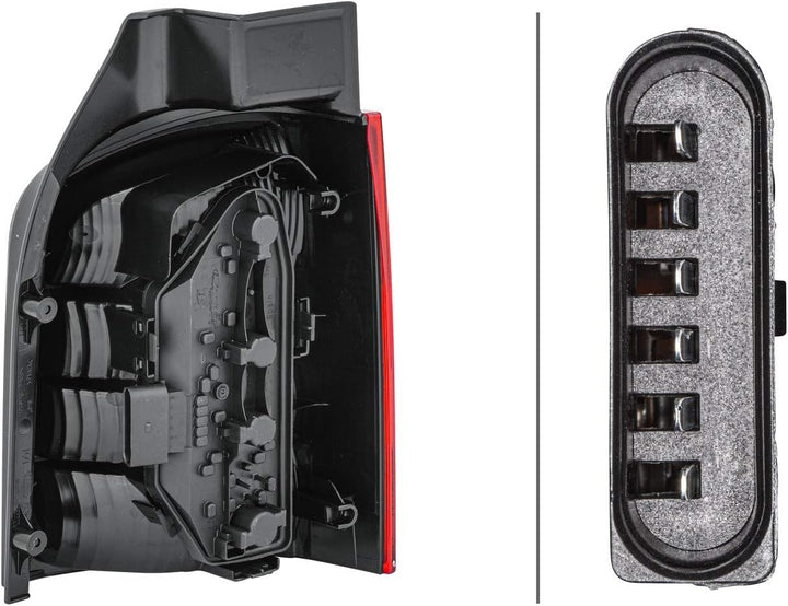 HELLA 2SK 008 579-091 Heckleuchte - Glühlampe - gelb/glasklar/rot - links - für u.a. VW T5 (7HB,7HJ,