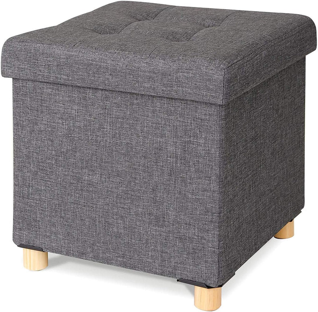 dibea Sitzhocker Klapphocker Sitzbank Aufbewahrungsbox 38x38x38 cm, grau, Grau