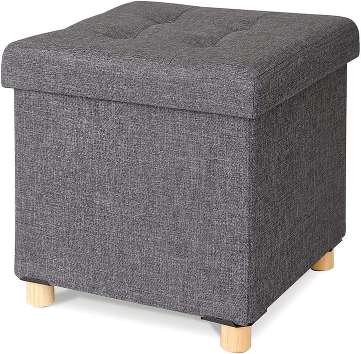 dibea Sitzhocker Klapphocker Sitzbank Aufbewahrungsbox 38x38x38 cm, grau, Grau