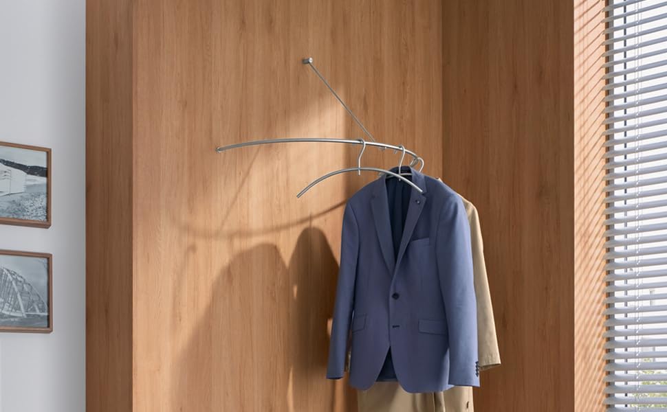 PHOS Design, G400HW, Wandgarderobe rund, Breite: 80 cm, Tiefe: 43 cm, Höhe: 38 cm, Edelstahl massiv,