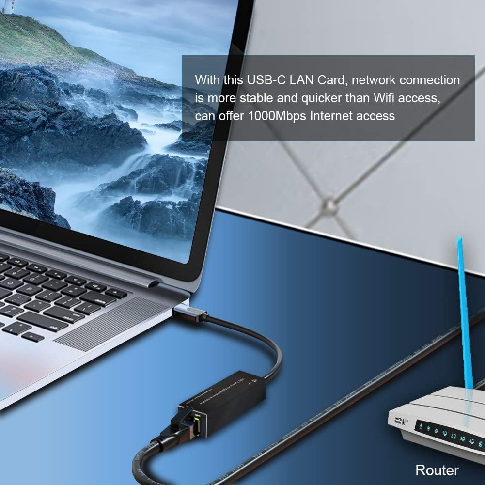 Throncom USB 3.0 auf Gigabit Ethernet NIC Netzwerkadapter, 10/100/1000Mbps USB auf Typ-C LAN Laptop