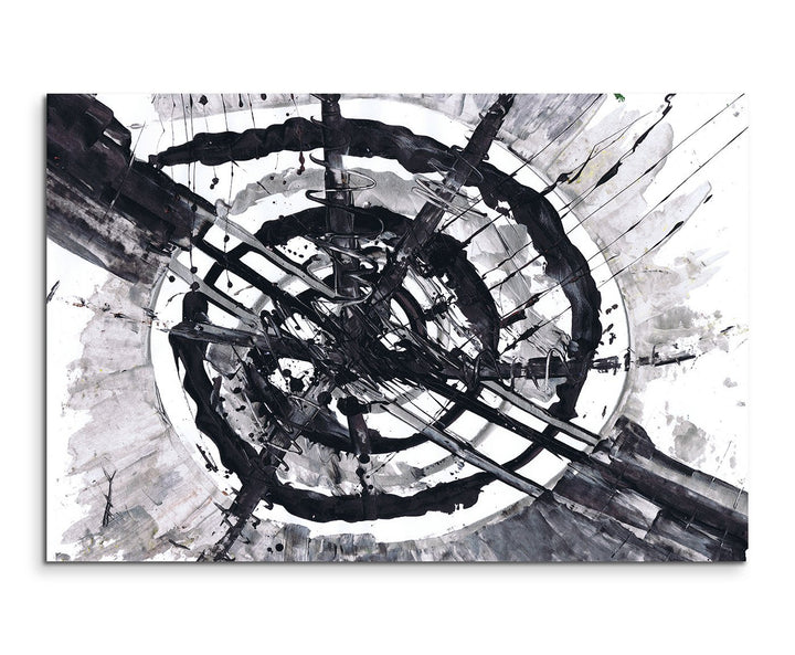Paul Sinus Art 120x80cm Leinwandbild Leinwanddruck Kunstdruck Wandbild schwarz grau weiss Spirale