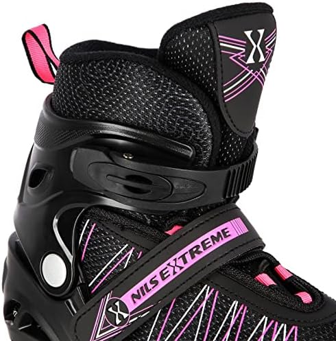 NILS 2in1 Inlineskates/Schlittschuhe Extreme NH11912A Schwarz/Pink ABEC9 Gr. 35-38 verstellbar