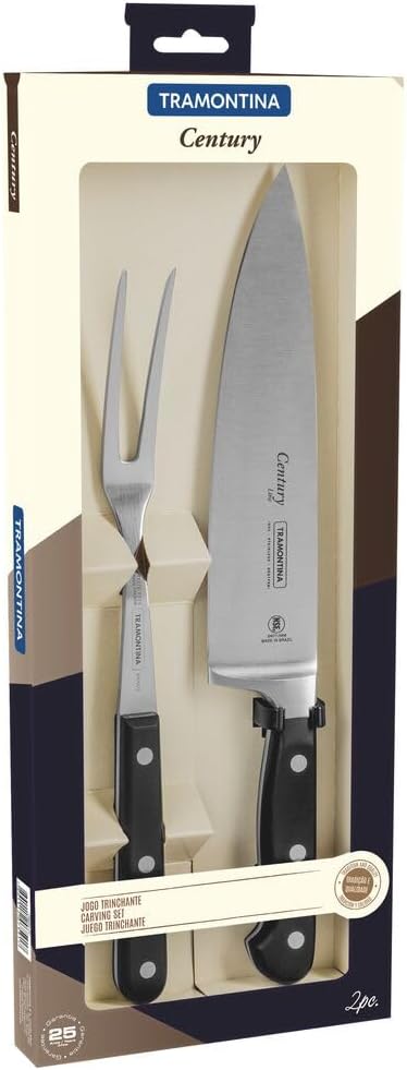 Tramontina Tranchierset CENTURY, 2-teilig, Tranchiermesser, Tranchiergabel, Edelstahl DIN 1.4110, sc