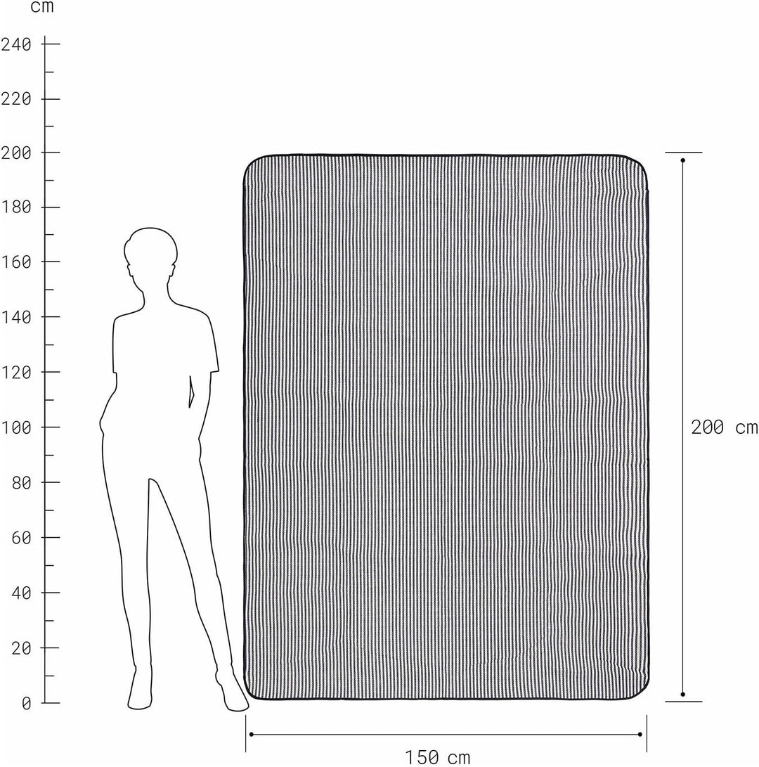 BUTLERS Picknickdecke 200x150 cm - Wanderlust - Campingdecke Outdoor im Streifen Design | Decke für