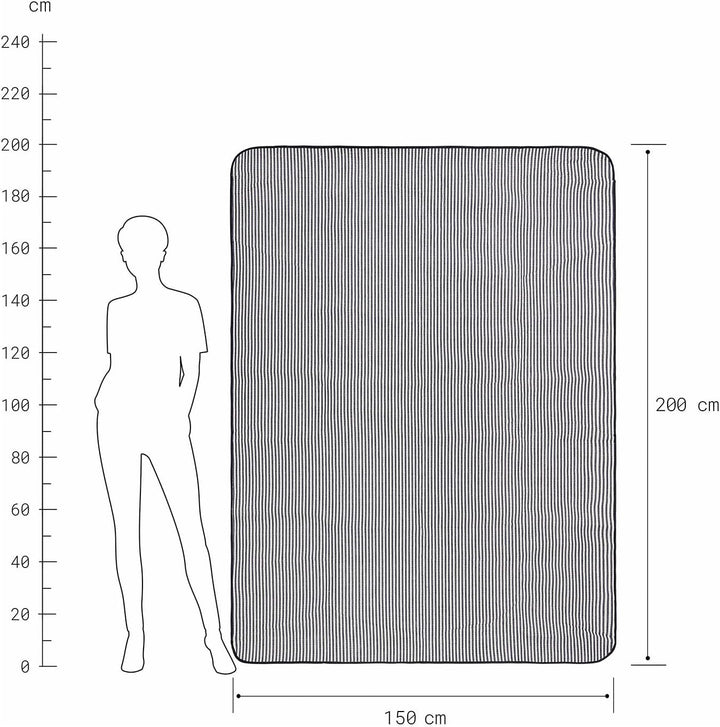 BUTLERS Picknickdecke 200x150 cm - Wanderlust - Campingdecke Outdoor im Streifen Design | Decke für