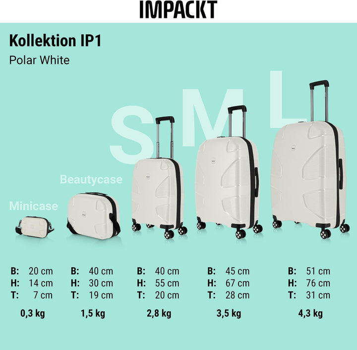IMPACKT IP1 4-Rad Hartschalenkoffer aus recyceltem Material mit 6 Jahren Garantie; nachhaltiger Reis