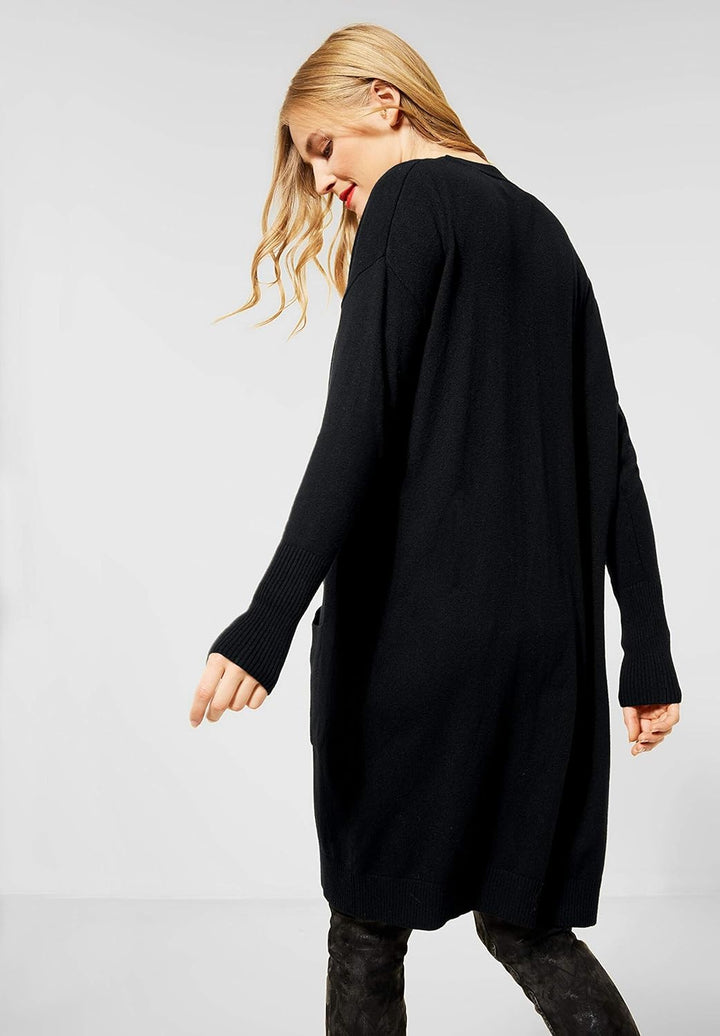 Street One Damen Langer, offener Cardigan Black 34