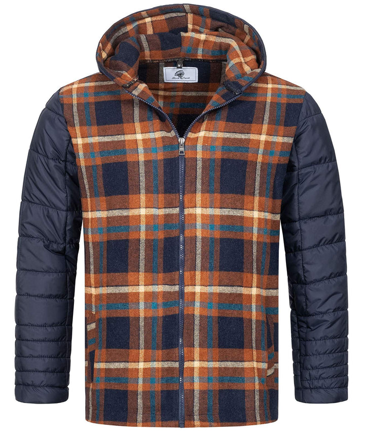 Rock Creek Herren Übergangsjacke Karierte Flanelljacke H-265, Braun