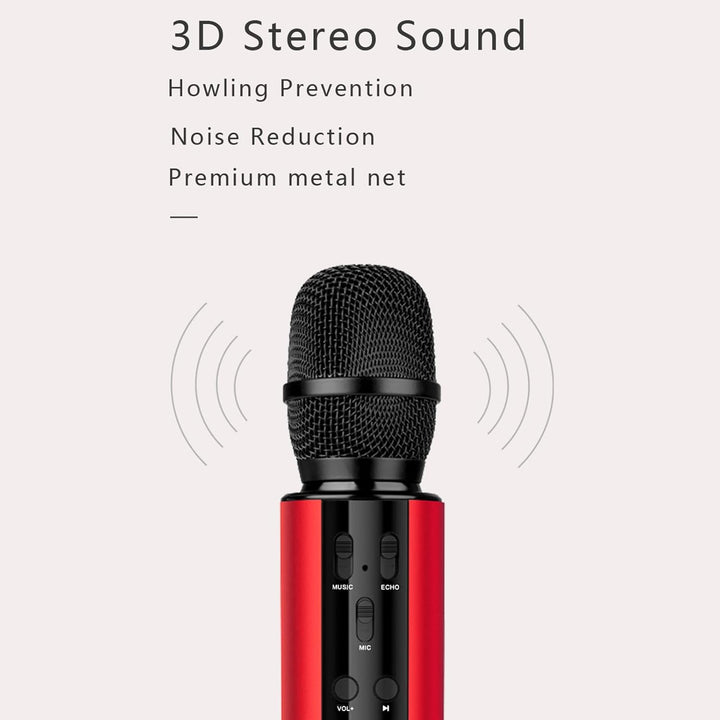 Drahtloses Bluetooth Karaoke Mikrofon, Tragbares Handheld -Lautsprecher Mikrofon für Home Party Gebu