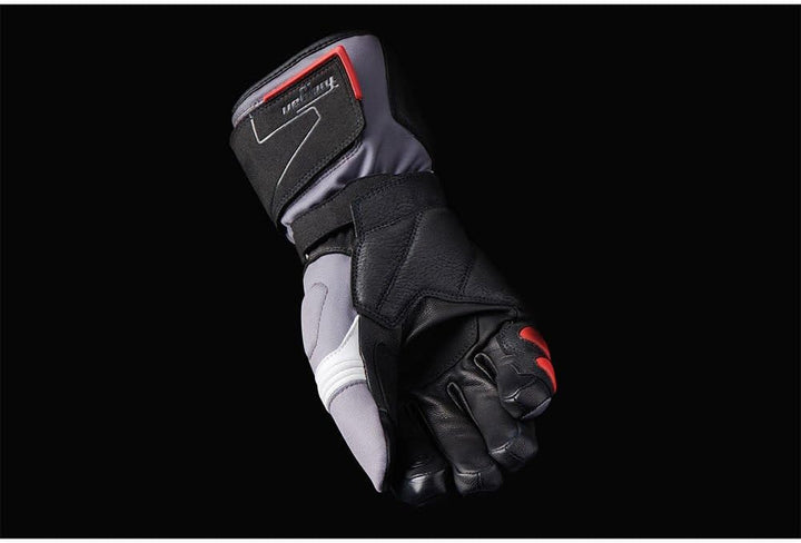 Furygan FLEGERE Waterproof MOTORRADHANDSCHUHE Adventure,Touring,Urbain, Anthracite-Pearl-Red