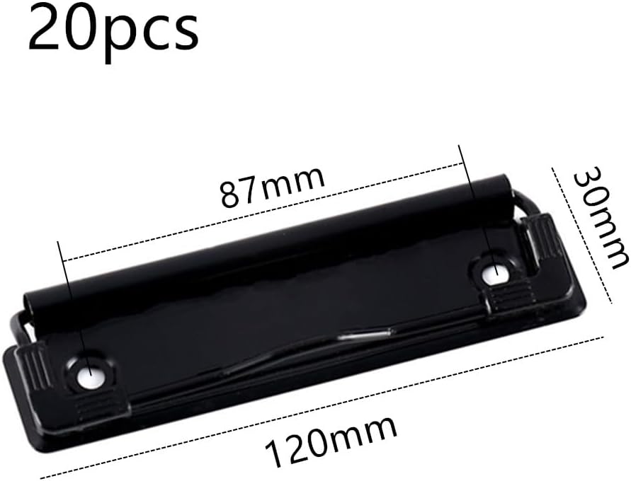 Klemmbrett Clip, Drahtbügelmechanik Klemmmechanik Klemme Klemmbrett Mappe, CuiCanfla 20 Stück Platte