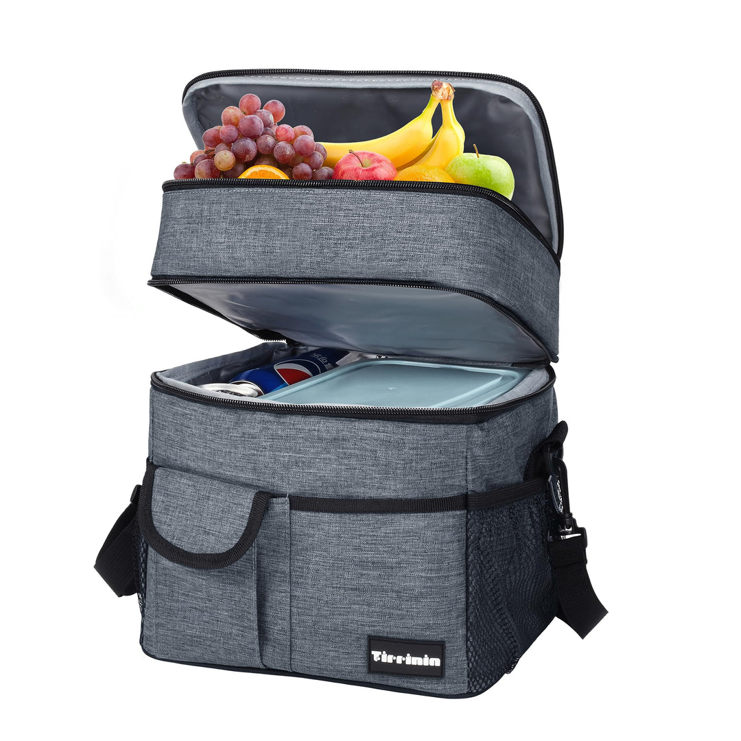 Kato Tirrinia Faltbar Gross Kühltasche 17L(23Dosen), Doppellagige Isoliertasche Lunchtasche Picknick