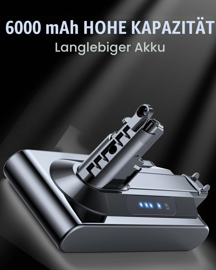 6000mAh Akku kompatibel mit Dyson Cyclone V10 Absolute Animal Origin SV12 V10 6000mAh, V10 6000mAh