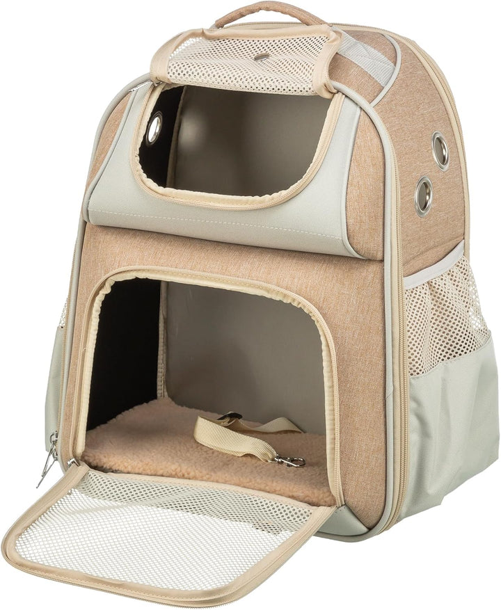 TRIXIE Hunde-Rucksack Willow - Hunderucksack bis 7kg - Rucksack für Hunde, integrierte Kurzleine und