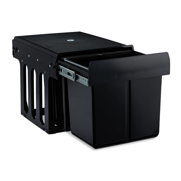Relaxdays Einbaumülleimer 3-fach, ausziehbar, Küchenmülleimer für Unterschrank, 15l & 2x 8l, 35,1x34