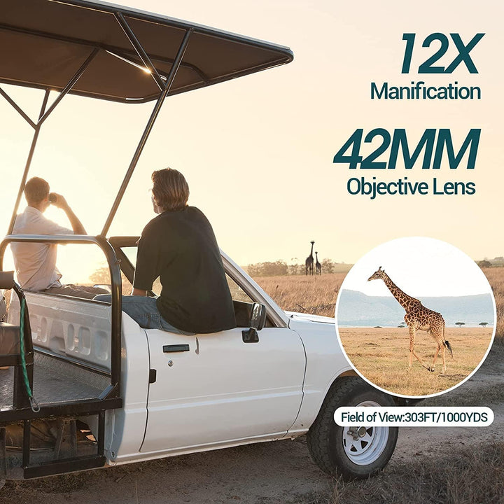 Fernglas 10x42 Kompaktfernglas für Vogelbeobachtung mit Mobiltelefonadapter für Vogelbeobachtung, Re