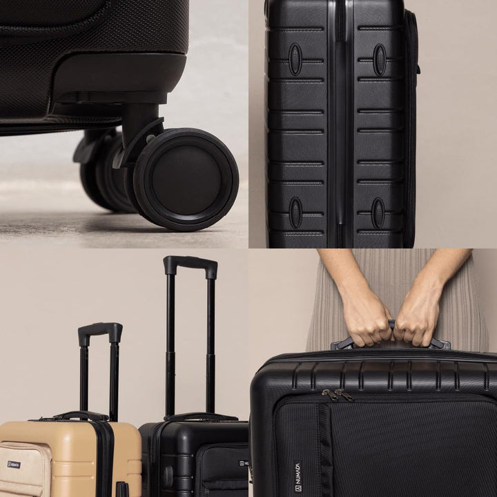 NUMADA – Handgepäck Koffer Trolley PC + ABS (56x37,5x22cm) PackPro T40 mit TSA-Schloss und USB-Aufla