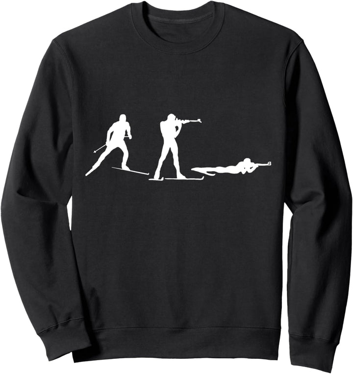 Biathlon Biathlet Positionen Schiessstand Langlauf Sweatshirt