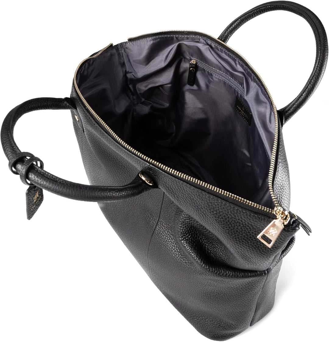 Lazarotti Bologna Leder Shopper Tasche Damen | mit abnehmbarem Schultergurt | XL Henkeltasche 36 cm