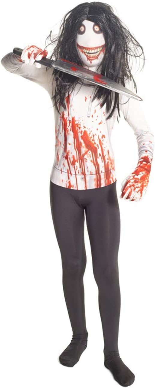 Morphsuits Costumes KPJKL - Jeff the Killer Kind Morphsuit Verrücktes Kleid Kostüm, L, 136 - 152 cm