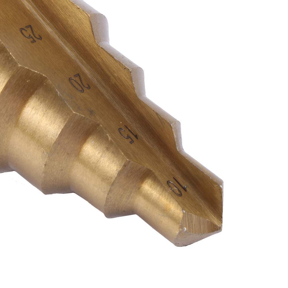 Yosoo HSS Beschichtetes Pagoda Stufenbohrer Kegelbohrer für Elektrowerkzeug 10-45 mm
