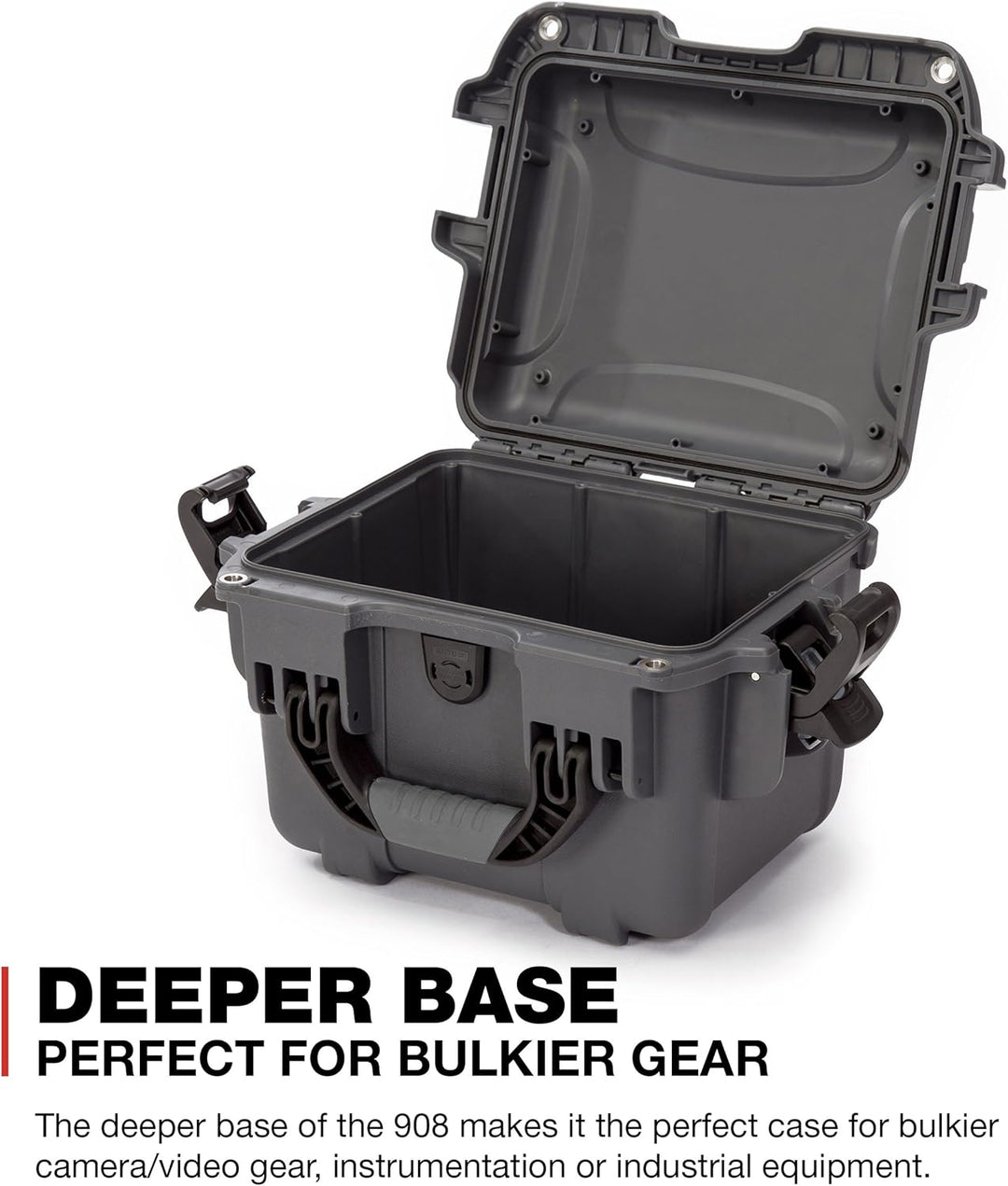 Nanuk 908 Hartschalenkoffer, wasserdicht, Graphit Graphit Leer, Graphit Leer