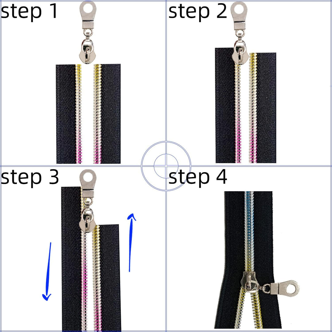 Sawoake 9m Bulk Zipper, (#5) Reissverschlüsse zum Nähen, NavyBlue Nylon Coil Zipper mit Silver zähne