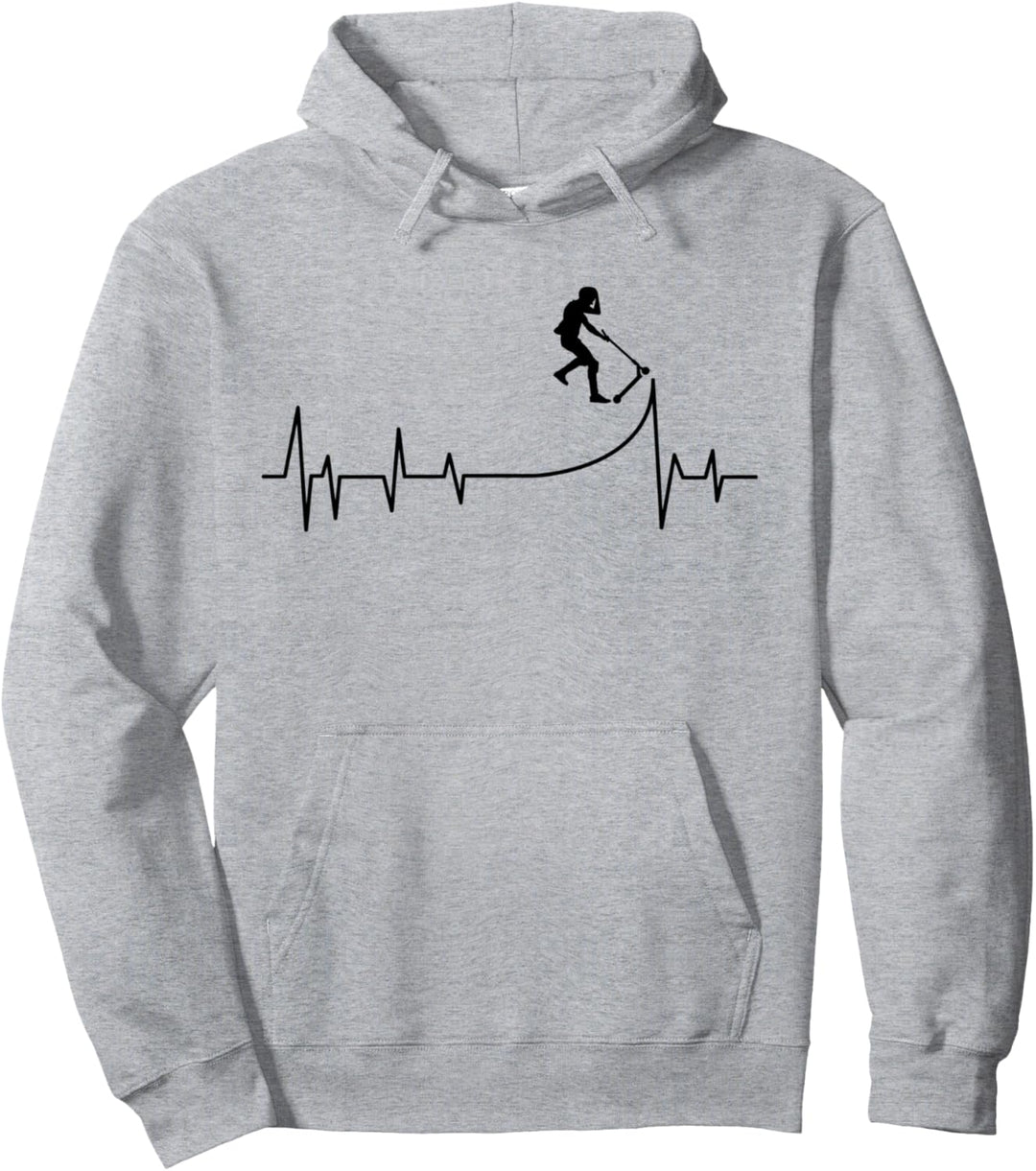 Scooter Roller Herzschlag Stunt Tretroller Kinder Junge Pullover Hoodie
