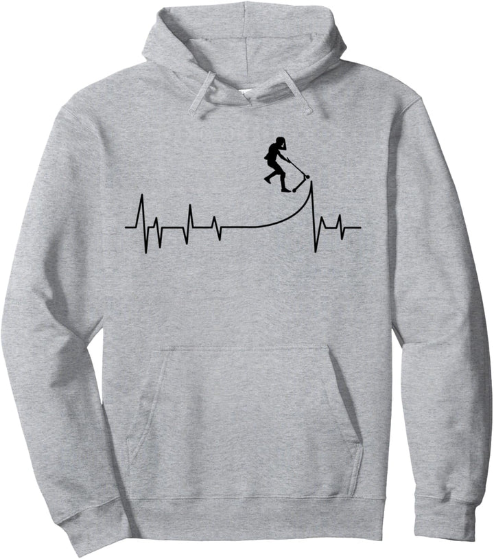 Scooter Roller Herzschlag Stunt Tretroller Kinder Junge Pullover Hoodie
