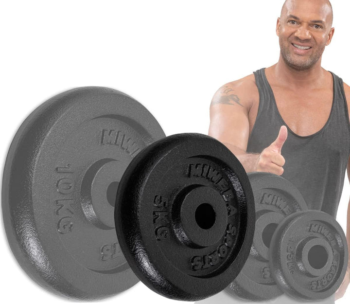 Miweba Sports Hantelscheiben Set HSG | 𝐏𝐫𝐨𝐟𝐢 Hanteln - 1.25-10.0 Kg Hantelscheibe - Hantel Scheiben