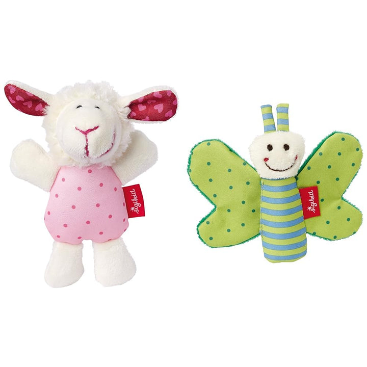 SIGIKID 41189 Rassel Schaf Red Stars Mädchen und Jungen Babyspielzeug empfohlen ab Geburt rosa & 411