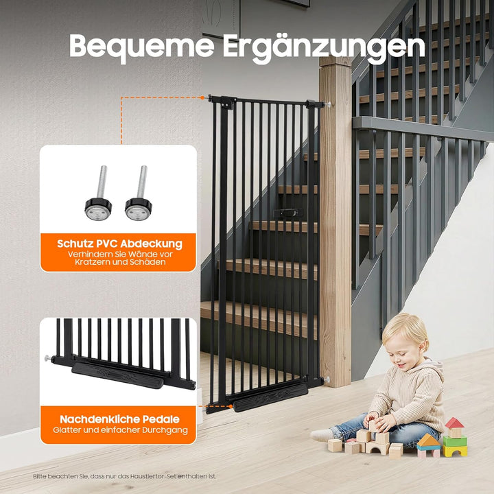 Treppenschutzgitter Ohne Bohren 150 cm, Kinderschutzgitter Türgitter Hunde, Türschutzgitter Haustier