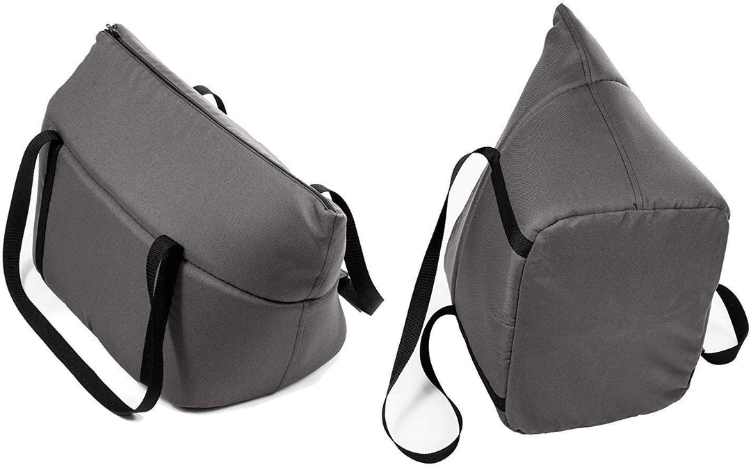 BOUTIQUE ZOO Hundetasche - Grau/(Plüschstoff mit Noppen), L bis 15 kg - Tragetasche für kleinen und