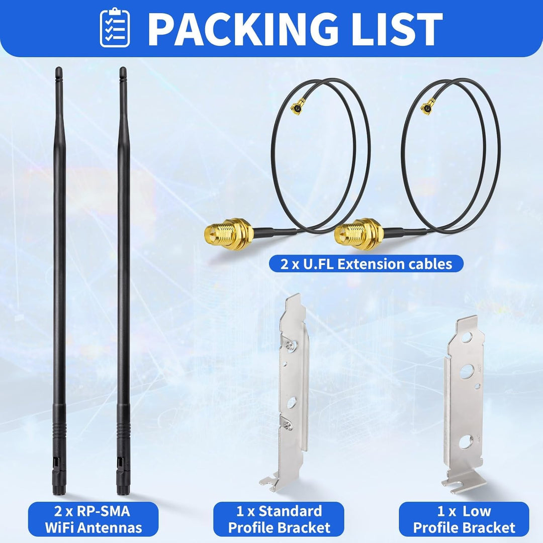 Superbat WLAN Antenne 8dBi 2.4GHz 5.8GHz Dualband RP-SMA Stecker & 25cm U.FL MHF4 auf RPSMA Buchse K