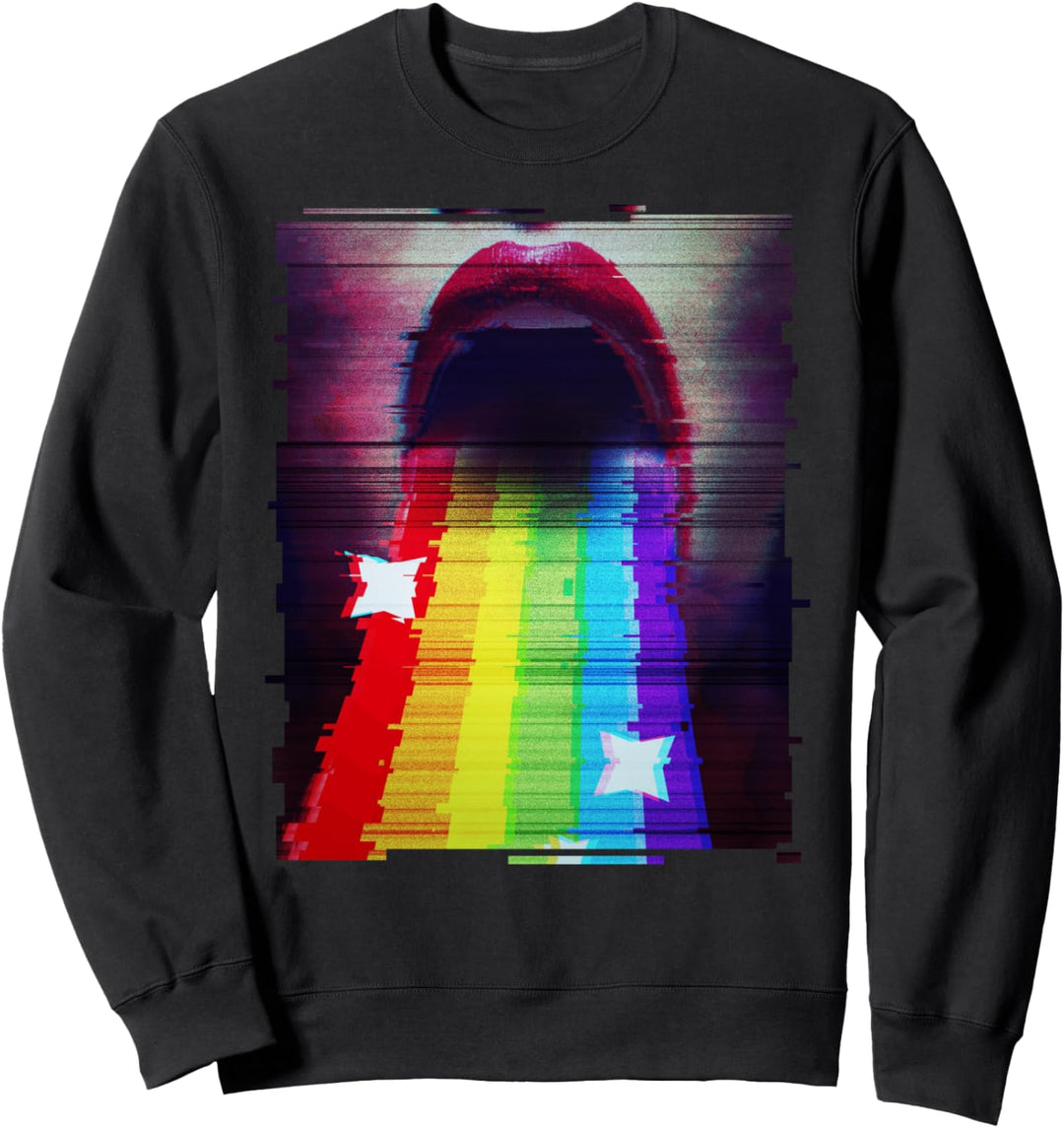 90s Retro LGBTQ+ Vaporwave Synthwave Glitch Aesthetic Style Sweatshirt