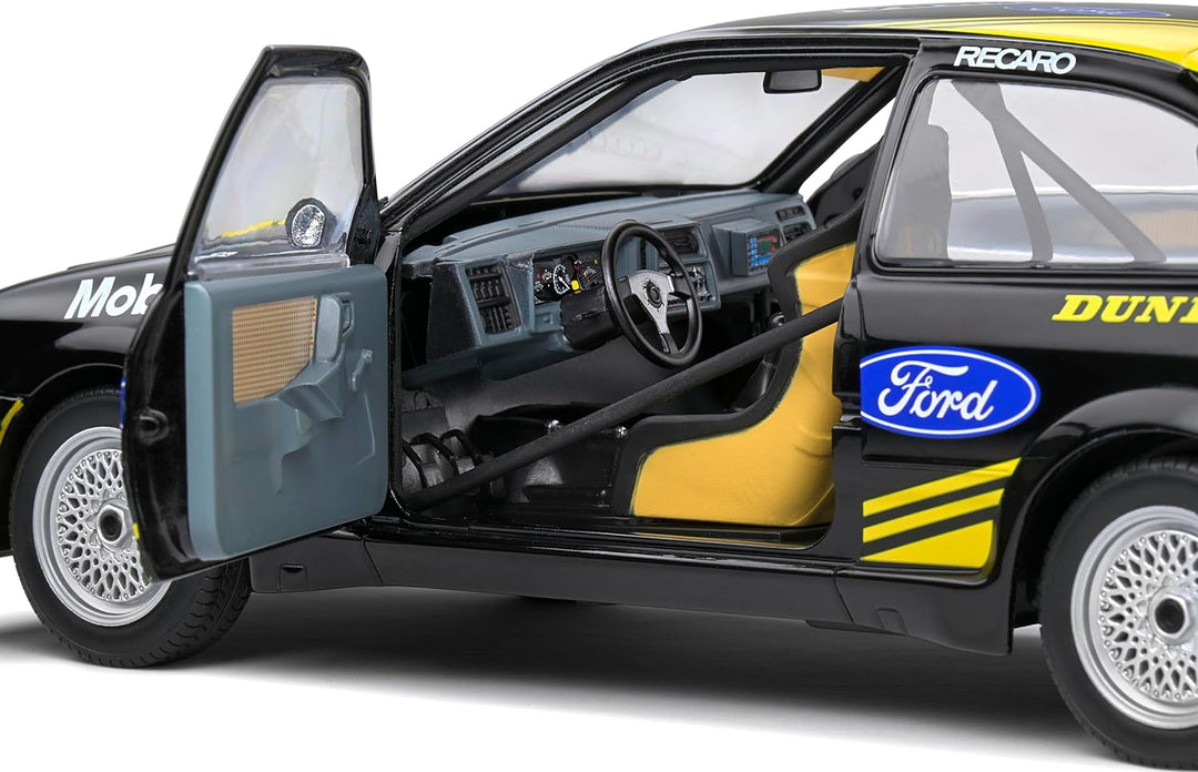 Solido 421180900 1:18 Ford Sierra RS 500# 44 schwarz, Modellauto, Die-Cast-Fahrzeug
