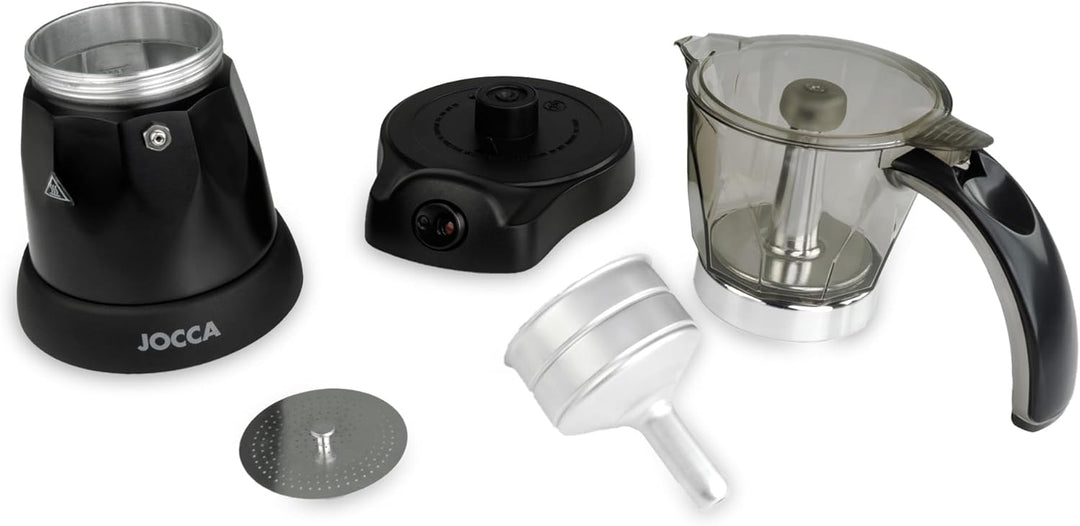 Jocca - Caffettiera elettrica wireless con capacità 6 tazze | Gira sulla base fino a 360º | manico c