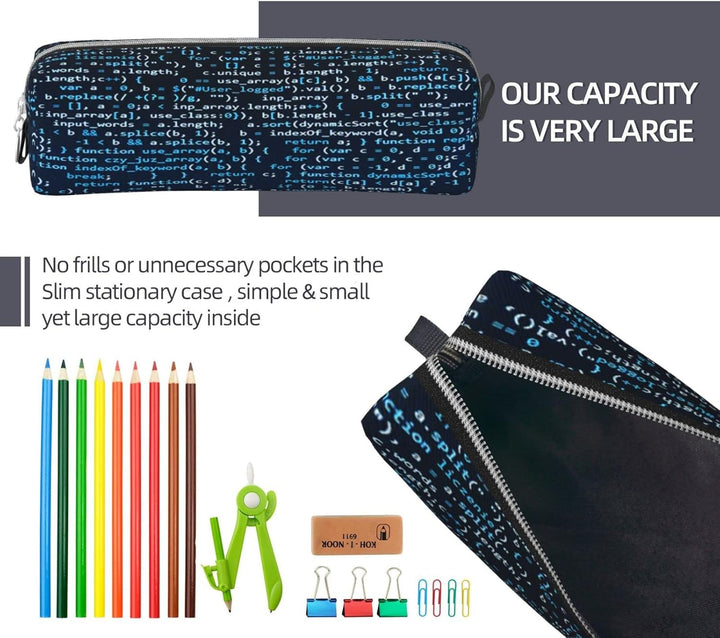 Federmäppchen Coole Codierung Code Federmappe Etui für Jungen Mädchen Grosse Schulsachen Federtasche
