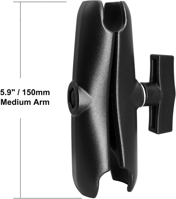 Aluminium 5,9 Zoll (150 mm) kurzer Doppel-Sockel-Arm, kompatibel mit RAM Mounts C-Grösse / 1,5 Zoll